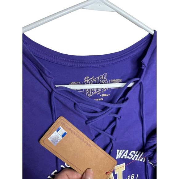 NWT Retro Brand University of Washington Huskies Tee Purple Small - Picture 2 of 4